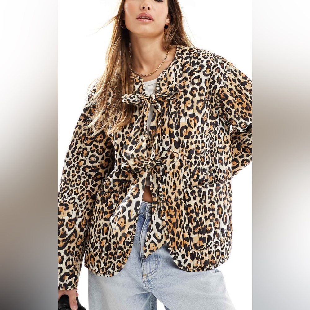 ASOS design quilted animal print jacket